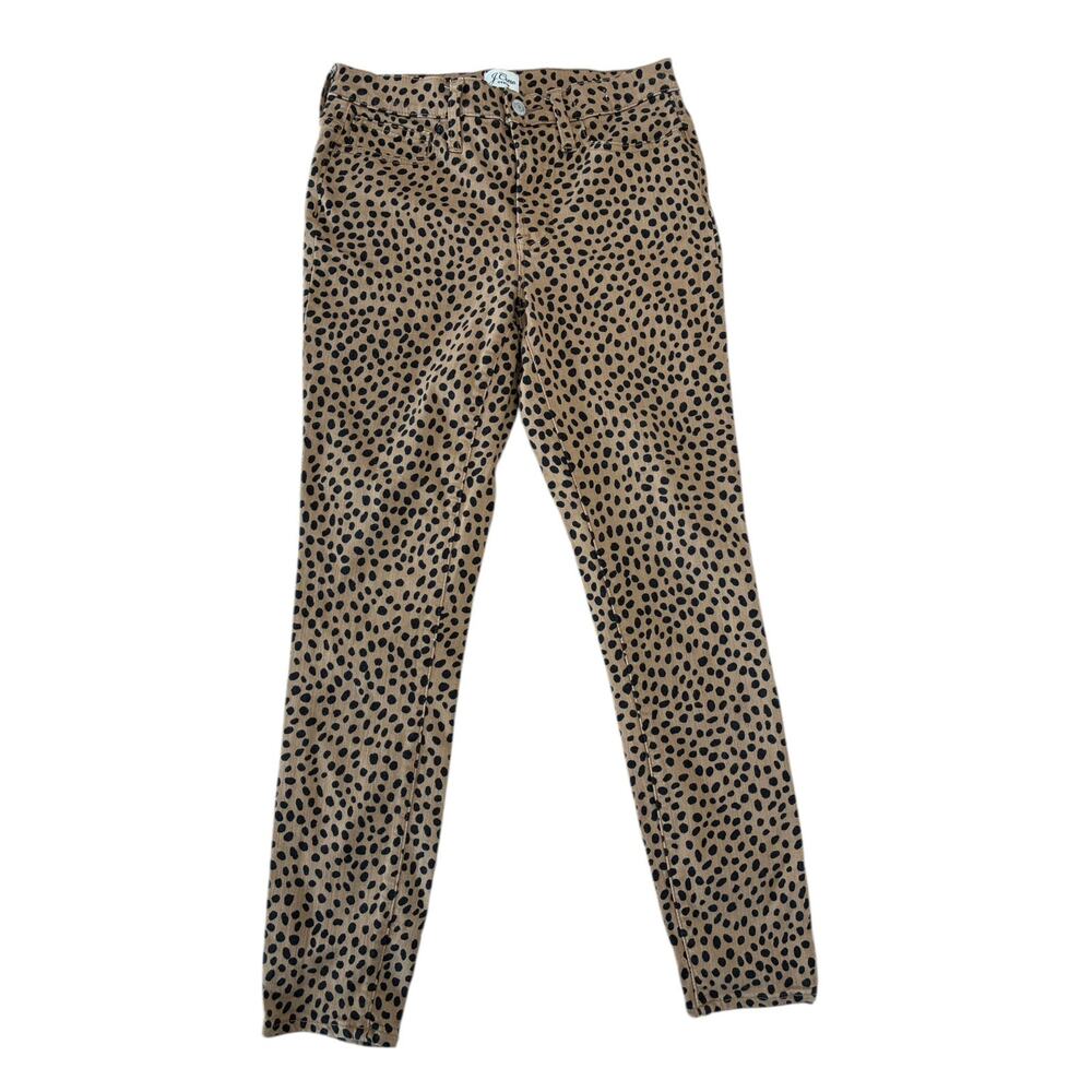 J. Crew Denim 9" Toothpick Animal Print Pants Soft Glam Preppy
